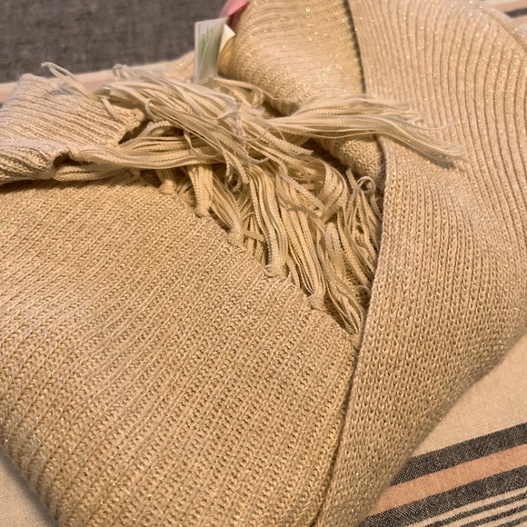 LILLY PULITZER | Sm | Sweater Vest | Fringe | Gold Metallic Threads - Picture 11 of 11